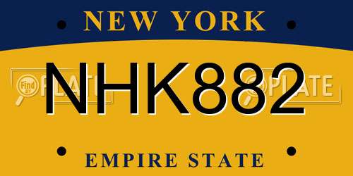 NHK882 New York License Plate