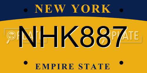 NHK887 New York License Plate