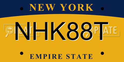 NHK88T New York License Plate