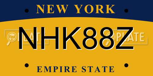 NHK88Z New York License Plate