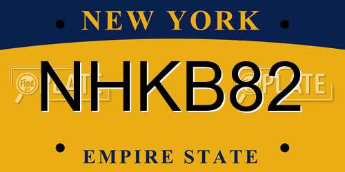 NHKB82 New York License Plate
