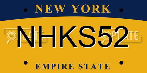 NHKS52 New York License Plate