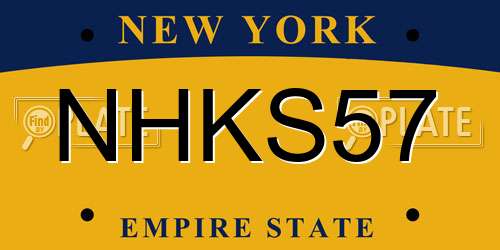 NHKS57 New York License Plate