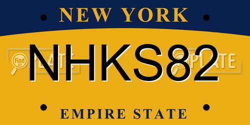NHKS82 New York License Plate