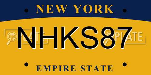 NHKS87 New York License Plate
