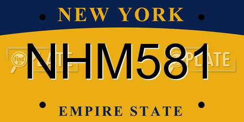 NHM581 New York License Plate