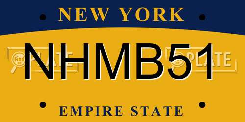 NHMB51 New York License Plate