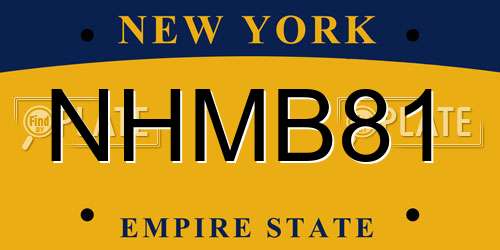 NHMB81 New York License Plate