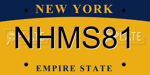 NHMS81 New York License Plate