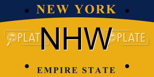 NHW New York License Plate