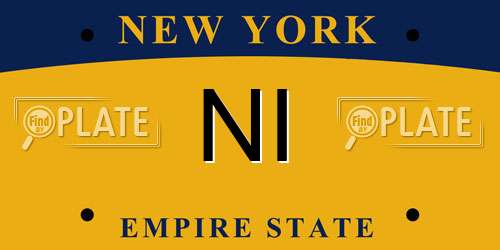 NI New York License Plate