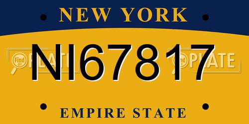 NI67817 New York License Plate