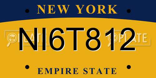 NI6T812 New York License Plate