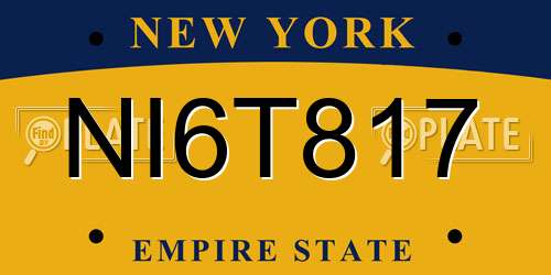 NI6T817 New York License Plate