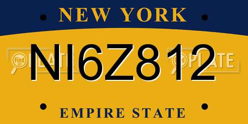 NI6Z812 New York License Plate