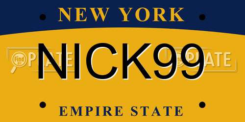 NICK99 New York License Plate