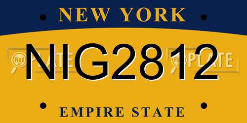 NIG2812 New York License Plate