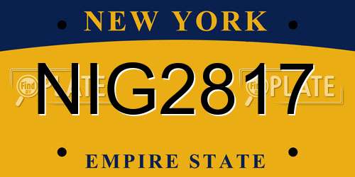 NIG2817 New York License Plate