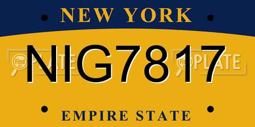NIG7817 New York License Plate
