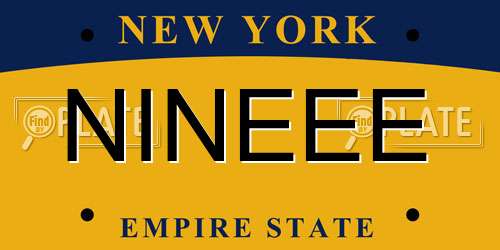 NINEEE New York License Plate