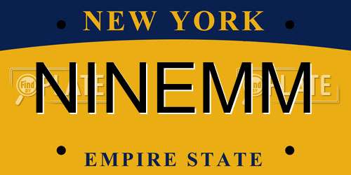 NINEMM New York License Plate