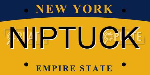 NIPTUCK New York License Plate