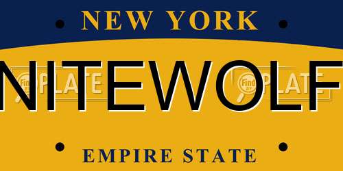 NITEWOLF New York License Plate