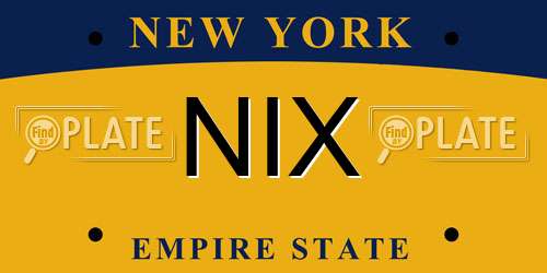 NIX New York License Plate