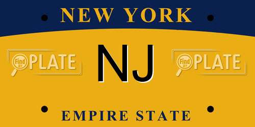NJ New York License Plate