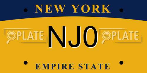 NJ0 New York License Plate