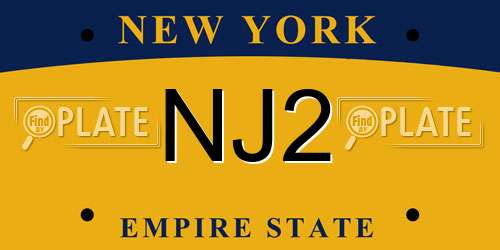 NJ2 New York License Plate