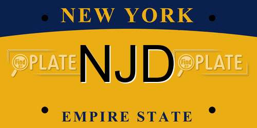 NJD New York License Plate
