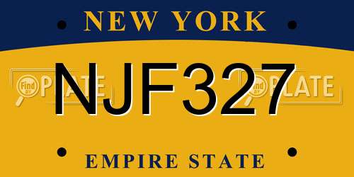 NJF327 New York License Plate