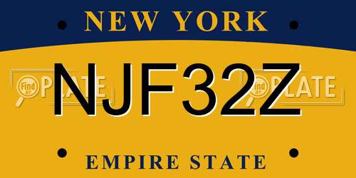 NJF32Z New York License Plate
