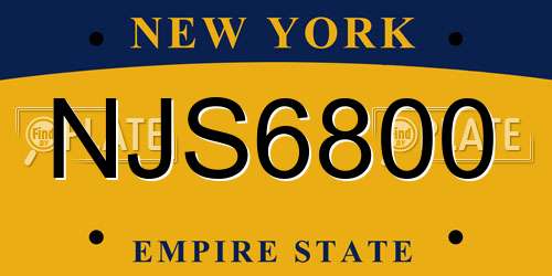 NJS6800 New York License Plate