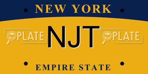 NJT New York License Plate