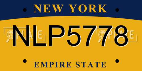 NLP5778 New York License Plate