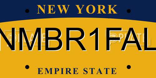 NMBR1FAL New York License Plate