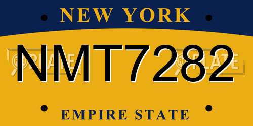 NMT7282 New York License Plate
