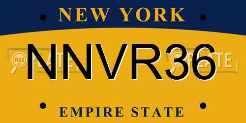 NNVR36 New York License Plate