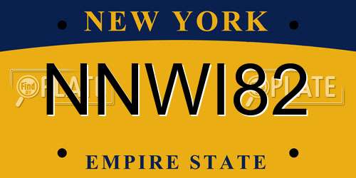 NNWI82 New York License Plate