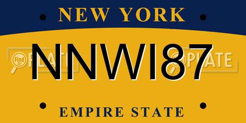 NNWI87 New York License Plate