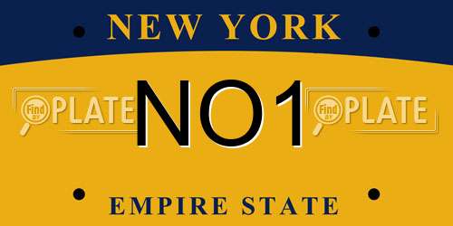 NO1 New York License Plate