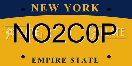 NO2C0P New York License Plate