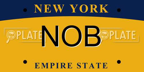 NOB New York License Plate