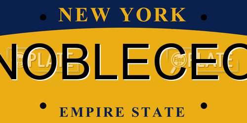 NOBLECEO New York License Plate