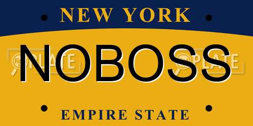 NOBOSS New York License Plate
