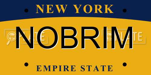 NOBRIM New York License Plate