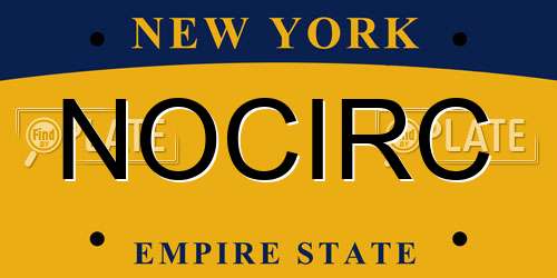 NOCIRC New York License Plate