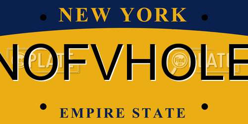 NOFVHOLE New York License Plate
